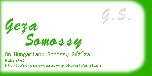 geza somossy business card